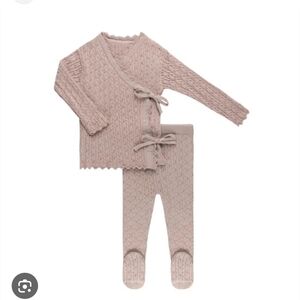 Cozy Knit Kids Matching Set in Cream